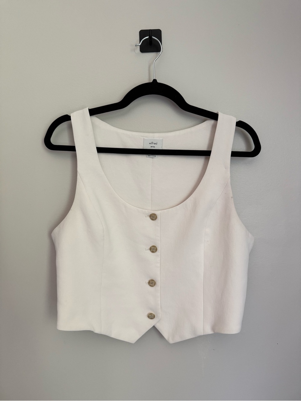 Aritzia Wilfred Rocco Vest in White / Ivory Size 10